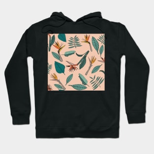 Bird of Paradise Flower Peach Hoodie